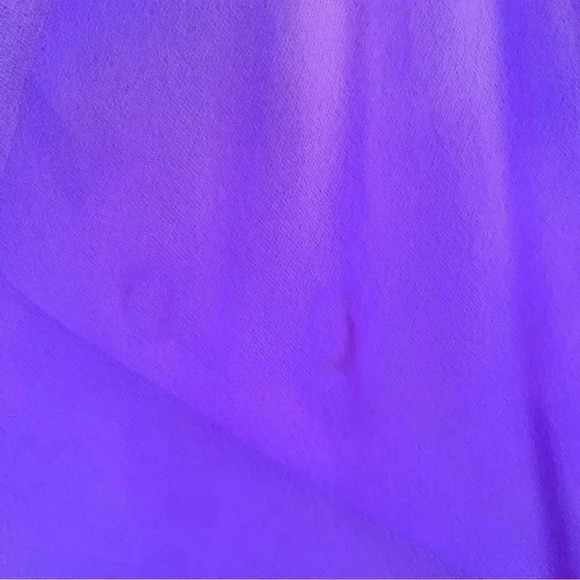 Vintage 60s Purple Chiffon Sheer Long Sleeve Pintuck Dress Size 12 - Picture 14 of 16